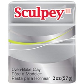 Polyform S302-1130 Sculpey-3 Polymer Clay, 2-Ounce, Silver