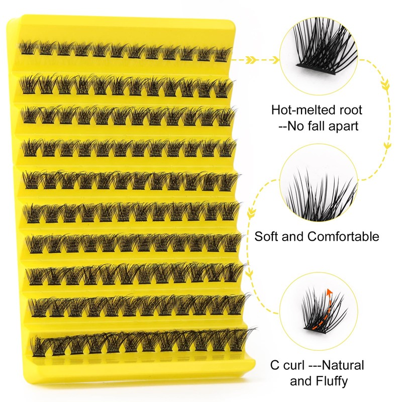 EMEDA Eyelash Clusters 8 mm Cluster Eyelashes Individual Eyelashes DIY