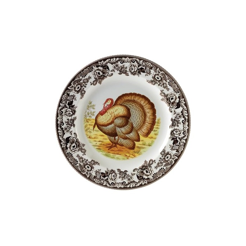 Spode Woodland Turkey Round Platter - 12" Fine Porcelain Serving