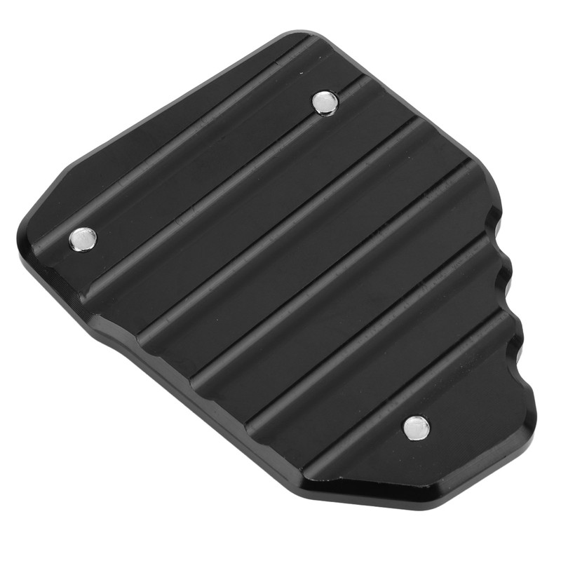 Black Motorcycle Kickstand Extension Plate Aluminium Alloy Side Stand Enlarger
