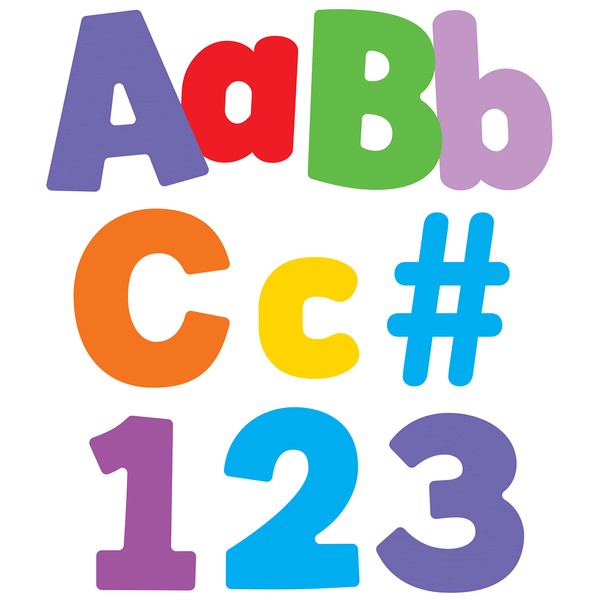 Carson Dellosa 219-Piece 4" Colorful Bulletin Board Letters for Classroom, Alphabet Letters, Numbers, Punctuation & Symbols, Cutout Letters for Bulletin Board, White Board and Colorful Classroom Decor