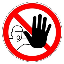 D-P006 Prohibition Sticker with German Text 'Entry' for Unauthorised Persons Prohibited, Diameter 20 cm, Article hin202, DIN 4844-2, Notice, Warning, Access for Unauthorised Persons Prohibited