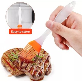 Unbranded 2-6 PCS New Oil Brush Silicone Baking Pastry Cream For BBQ Basting Kitchen Party - Orange+Green, 2 Pack
