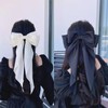 Black White Hair Bow for Women Girls Black Large Hair