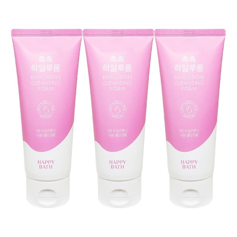 Happybath 해피바스 히알루론 클렌징 폼 촉촉 200g x 3개 Happybath