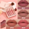 Set 4 Labiales Mate Terciopelo Impermeable No Transfiere