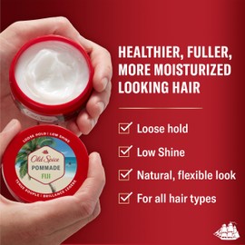 Old Spice Mens Hair Pomade, Fiji Pomade for Men, Loose Hold, Low Shine, Hair Styling, 2.22 oz Each, Twin Pack