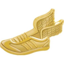 Crown Awards Winged Foot Chenille Pin, Gold Track Award Pins, 20 Pack