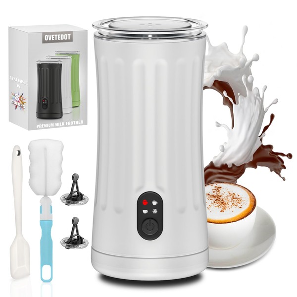 Ovetedot Milk Frother, 4-in-1 Electric Milk Frother and Steamer, Automatic