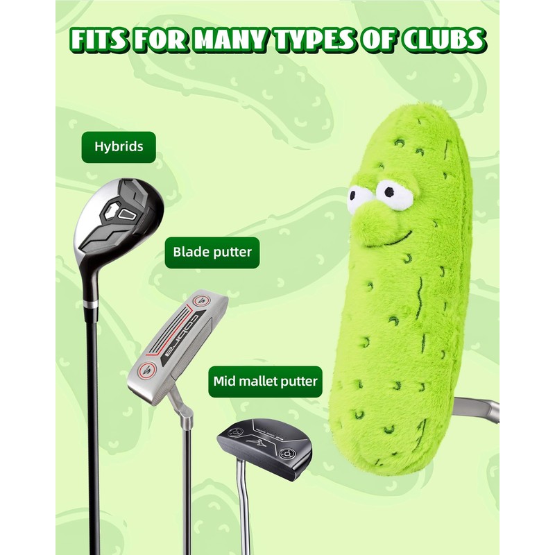 Big Teeth Golf Pickle Putter Cover, Soft Blade Putter Cover,