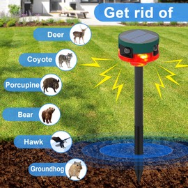 ChunHee Outdoor Motion Sensor Alarm,360° Solar Alarm Motion Detector,13 Sounds inchuding Dog Barking & Support Recording,129db Loud Siren Strobe Light for Home, Villa,Yard,Chicken coop,Farm,Barn