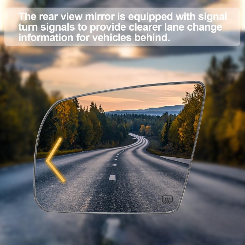 Senzeal Driver Side Heated Mirror Glass Replacement with Turn Signal