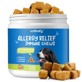 HRAMEX All-Itch Immunity Treats For Dogs(Chicken Flavor 120 Count), Dog Allergy Relief Treats, Soothe Itchy Paws, Eyes, Ears, Skin, Itch Relief, Anti Dogs, Stop Pawlicking, All Breeds and Sizes