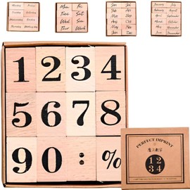 fogman Wooden Stamp Cute Stylish Day Month Large Small Set (Numbers)