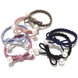 Hair Pearl Unit Accessory 1P Ribbon Hair Tie (WFIZTX7) / 머리 진주 단위 액세서리 1P 리본 헤어끈 머 (WFIZTX7)