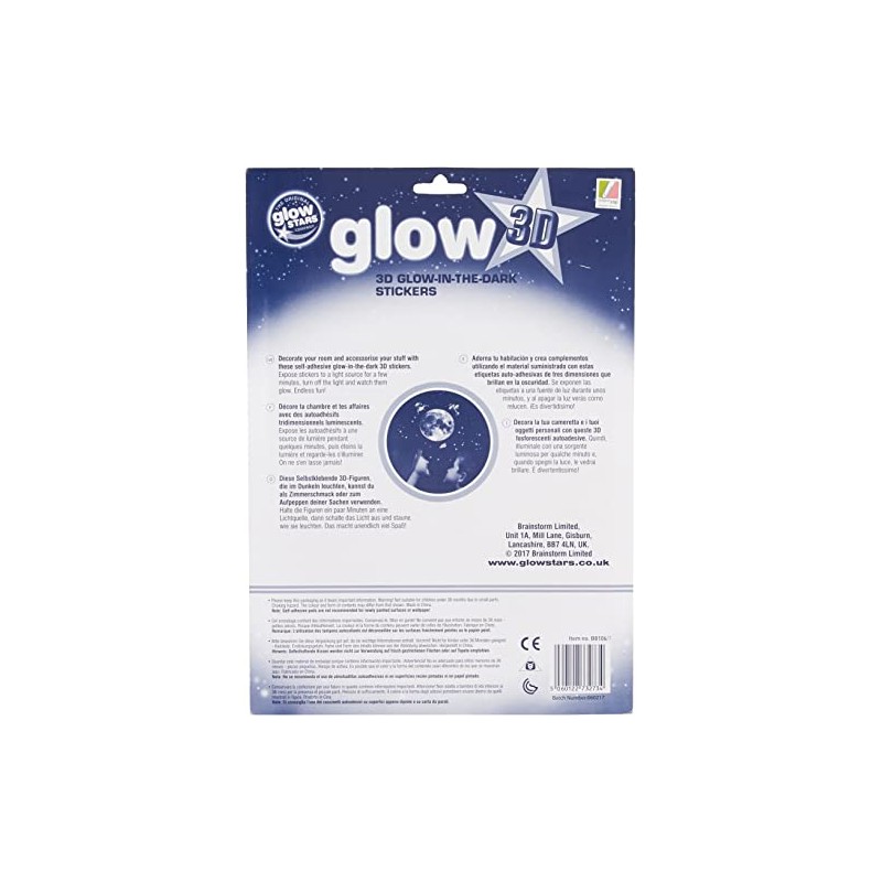 The Original Glowstars Company Glow-in-The-Dark 3D Moon Sticker - Room