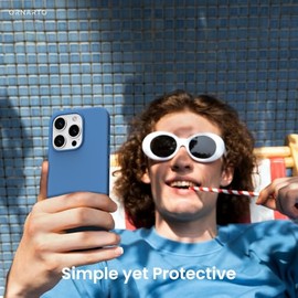 ORNARTO Funda compatible con iPhone 16 Pro de 6.3 pulgadas, silicona lquida delgada de 3 capas de goma de gel suave, a prueba de golpes, con forro de 