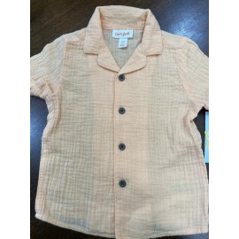 Cat & Jack Girls Cat & Jack Peach Button Up Shirt 18 Months NWT