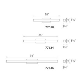 Brink 18in LED Bathroom Vanity or Wall Light 3-CCT 2700K-3000K-3500K Set to 2700K in Brushed Aluminum