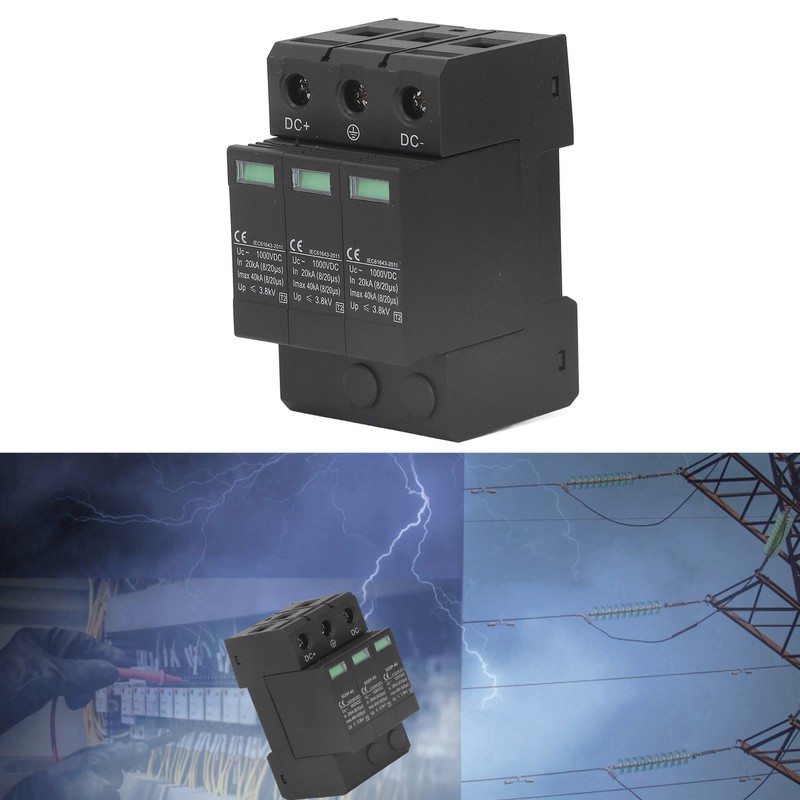 DC Surge Protector 40KV 3P Quick Response Flame Retardant Modular