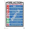 FIRE ACTION HEALTH & SAFETY LAMINATED SIGN - A4 (Approx 30cm x 21cm) LAMINATED