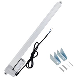 JQDML 18 Inch Stroke 12V Linear Actuator 300N/66lbs Speed 1.77"/sec Electric Actuators with Mounting Bracket for Home Automation, Window Opener,Door Opener