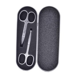 2pcs Professional Eyebrow Shaping Tool Set Nose Hair Scissors Trimmer for Men Precision Blade Safety
