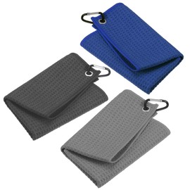 DtgEcd 3 Pcs Golf Towel, Golf Towels, Golf Towels For Golf Bags With Clip, With Carabiner Clip For Hanging On Golf Club Bag,Golf Accessories Gifts For Men|Women|Husband| Boyfriend |Dad |Golfers