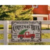 Custom Metal Christmas Tree Farm Sign with Name