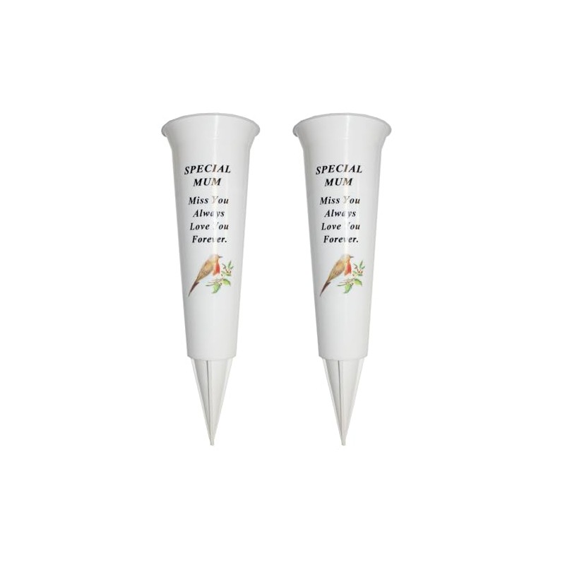 Set of 2 Memorial Grave Flower Pot - 33cm tall
