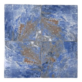 Ozone Blue White and Brownish Square 5.75 in. Textured Porcelain 6x6 Floor Wall Tile for Kitchen Backsplash, Swimming Pool Tile, Bathroom Shower, Accent Decor (Box of 11 sq.ft)