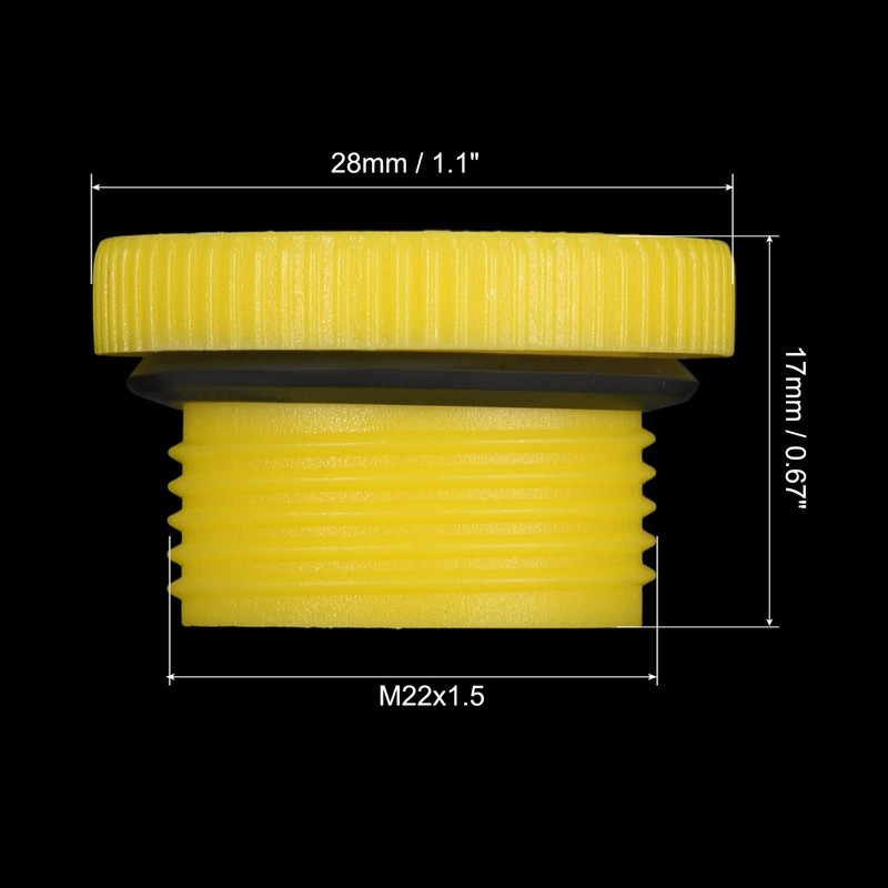 PATIKIL Retención Tapones M22x1.5, 5 Paquete PP Plástico Macho Roscado