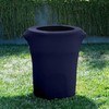 LA Linen Stretch Spandex Trash Can Cover 32-Gallon Round, Navy