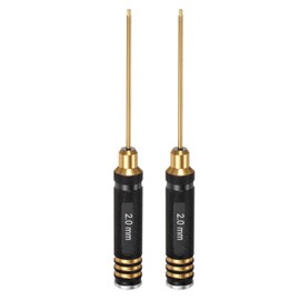 sourcing map 2pcs RC Hex Screwdriver 2mm Titanium Hexagon Screwdrivers Wrench Steel RC Hex Driver Repair Tool for RC Models Car Helicopter Boat