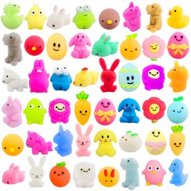 48 Pcs Easter Mochi Squishy Toys,Mini Cute Squeeze Toy Stress Reliever Anxiety Packs for Kid Party Favors,Easter Basket Stuffers (Easter)