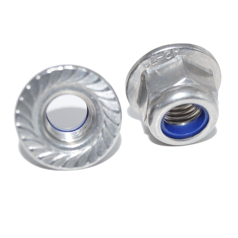 Gleitmo Flange Nuts M10 6 Pieces Self-Locking with Locking Toothing