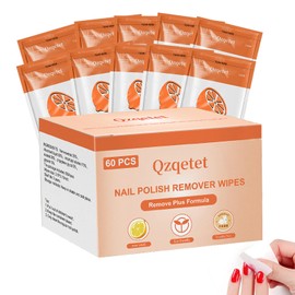 Nail Polish Remover Pads,Big Size 60Pcs Quick Nail Polish Remover Wipes, Non Acetone Pads Professional Individually Wrapped Wet Wipes for Home Professional Salon Supplies