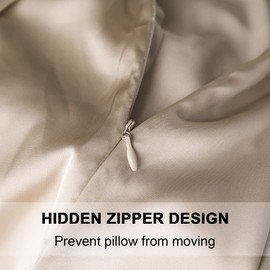 Mulberry Silk Pillowcase for Hair and Skin,Cooling Silk Pillow Case with Hidden Zipper,Allergen Proof Dual Sides Soft Breathable Smooth Silk Pillow Cover for Women. (Champagne, King(20"x36"))