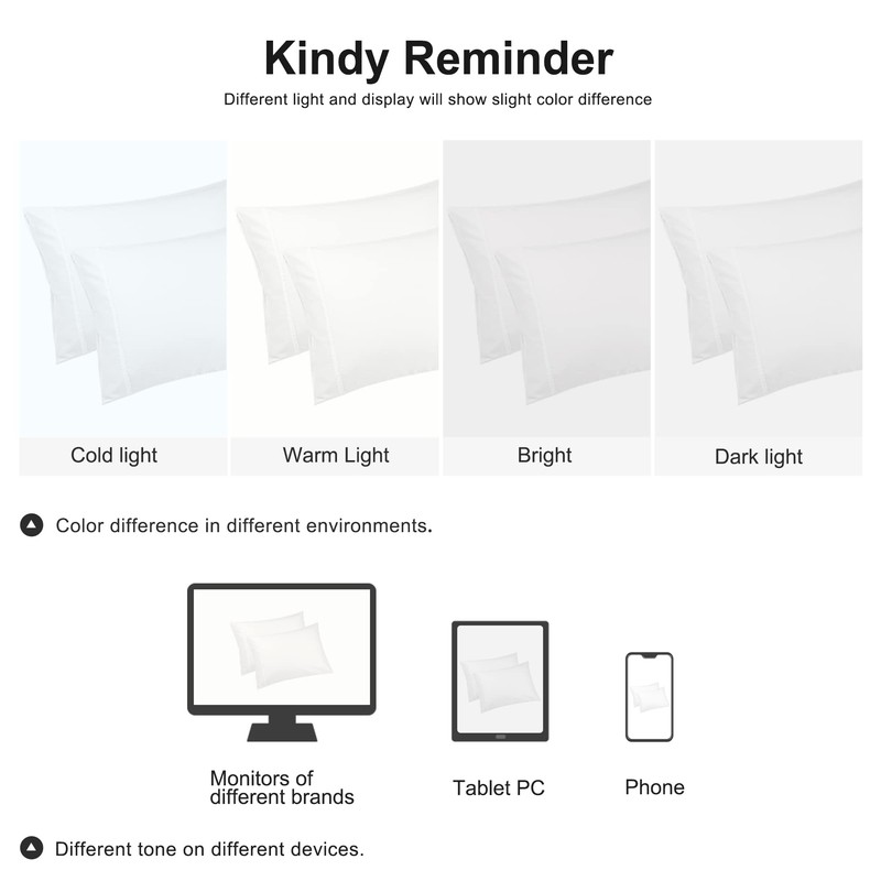 PiccoCasa Pillowcases 2 Pack Cotton Pillow Cases with Zipper Closure