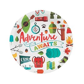 Fun Express CAMP PARTY DINNER PLATE - Party Supplies - VBS Vacation Bible School Supplies/Decor - 8 Pieces