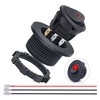 weideer 12V Round Rocker Switch with Shell Red LED Light