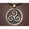 Celtic Triskelion Triskele Spiral of Life Pendant with sring (Brass,