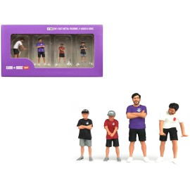 DCD 1/64 Scale Mini GT Kaido and Sons V2 4-Piece Diecast Figure Set Special 'Kaido House' Model Made of Plastic