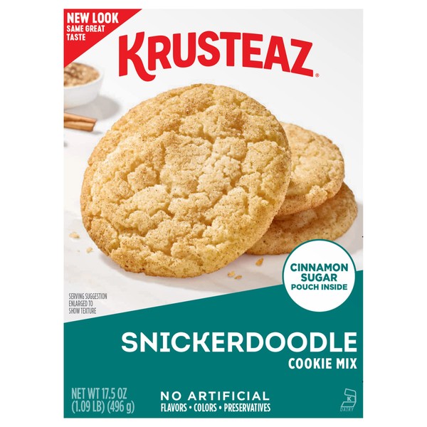 Krusteaz Snickerdoodle Cookie Mix, Includes Cinnamon Sugar Pouch, 17.5 oz Boxes (Pack of 12)