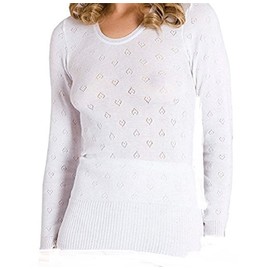 Ladies Snowdrop Thermal Long Sleeve Vest Top White (2XL)