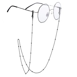 EPIRORA Glasses Chain for Women Men - Sunglasses Strap Face Mask Holder Lanyard Snake Chain, Anti-lost String for Glasses Retainer (Black-bead)