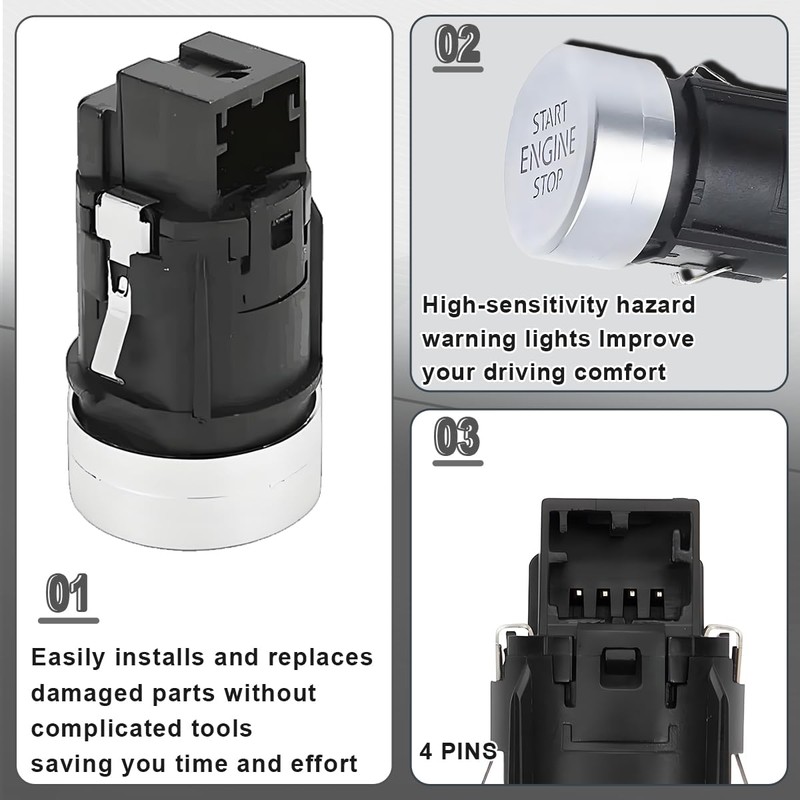 ZAMDOE Car Engine Start Stop Switch Button for VW G-olf