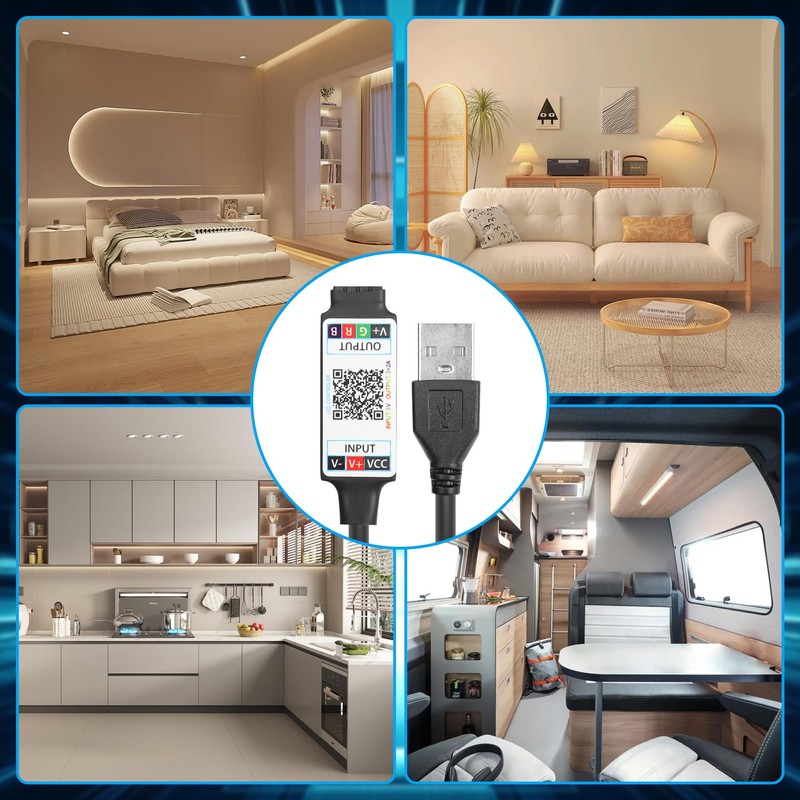 CERRXIAN Mini RGB Bluetooth Controller,USB 5V Bluetooth Led Light Controller,for