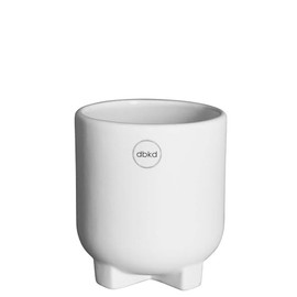 Dbkd Ceramic Pot Plus with Feet, Modern Design, White, Height 11.5 cm