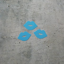 Transparent Decal Stickers of Lips Kiss Pattern Couple (Azure Blue) Premium Waterproof Vinyl Decal Stickers for Laptop Phone Accessory Helmet Car Window Mug Tuber Cup Door Wall USCstic014191BE041422